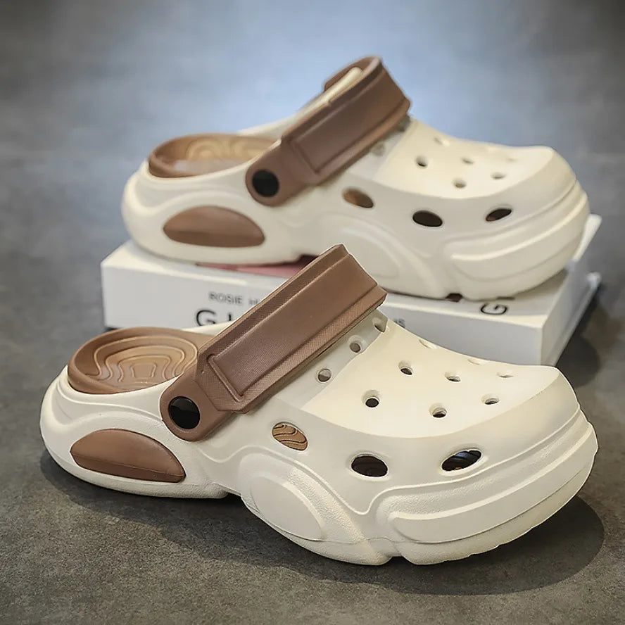 2026Summer Men's Slippers Outdoor Sandals Beach Comfortable EVA Soft Slides Clogs Casual Garden Shoes Men Indoor Home Slippers