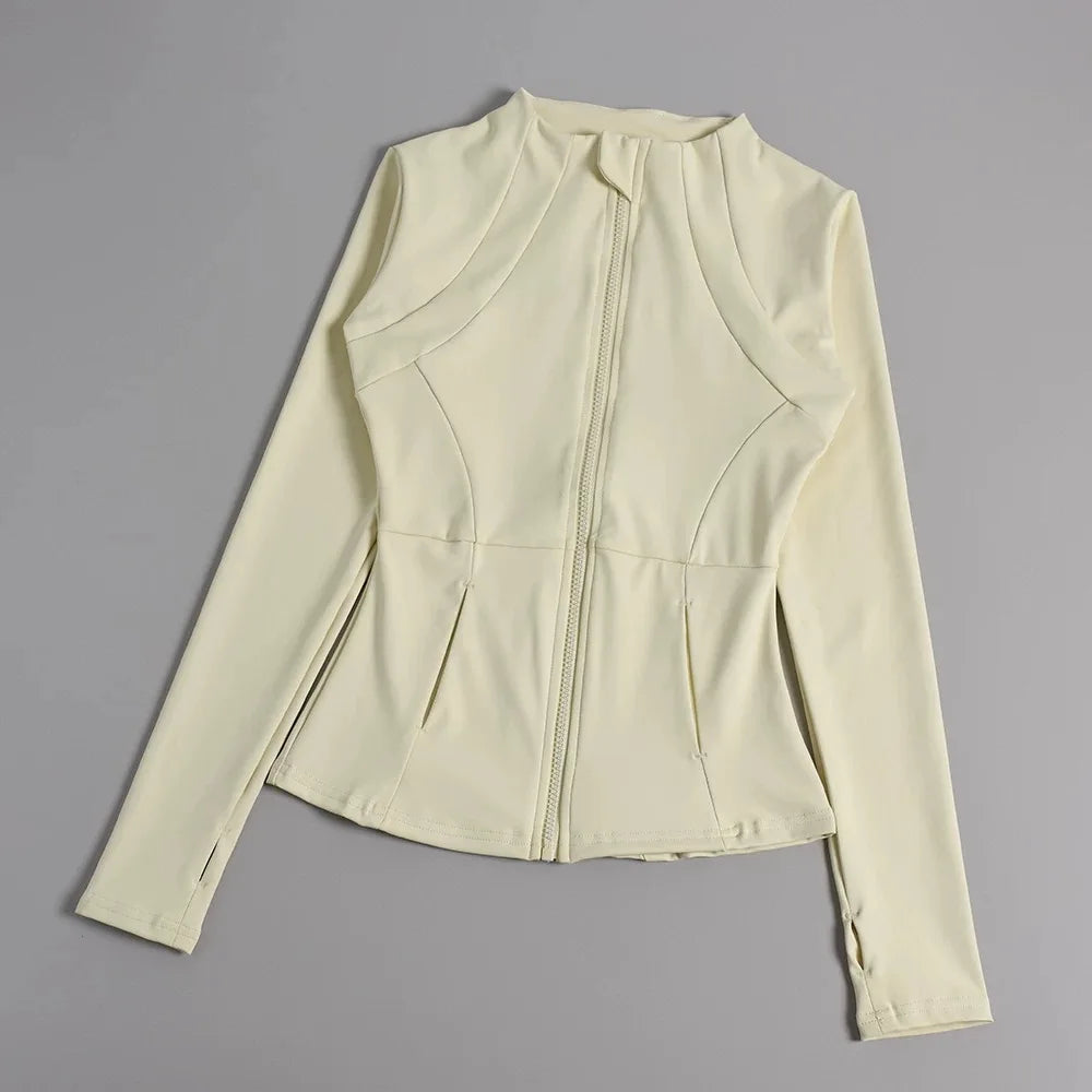 Women's Long-Sleeve Yoga Jacket – Slim-Fit Workout & Training Top**

Stay comfortable and stylish during your workouts with this versatile women's long-sleeve yoga jacket. Designed for yoga, running, fitness, and everyday a