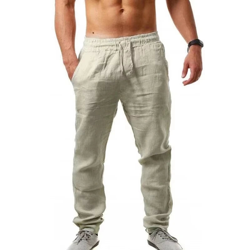 Men's Cotton-Linen Pants – Lightweight, Breathable & Casual**

Stay cool and comfortable all summer in these men's cotton-linen trousers. Designed with a relaxed fit and elastic waistband, they’re perfect for everyday wea
