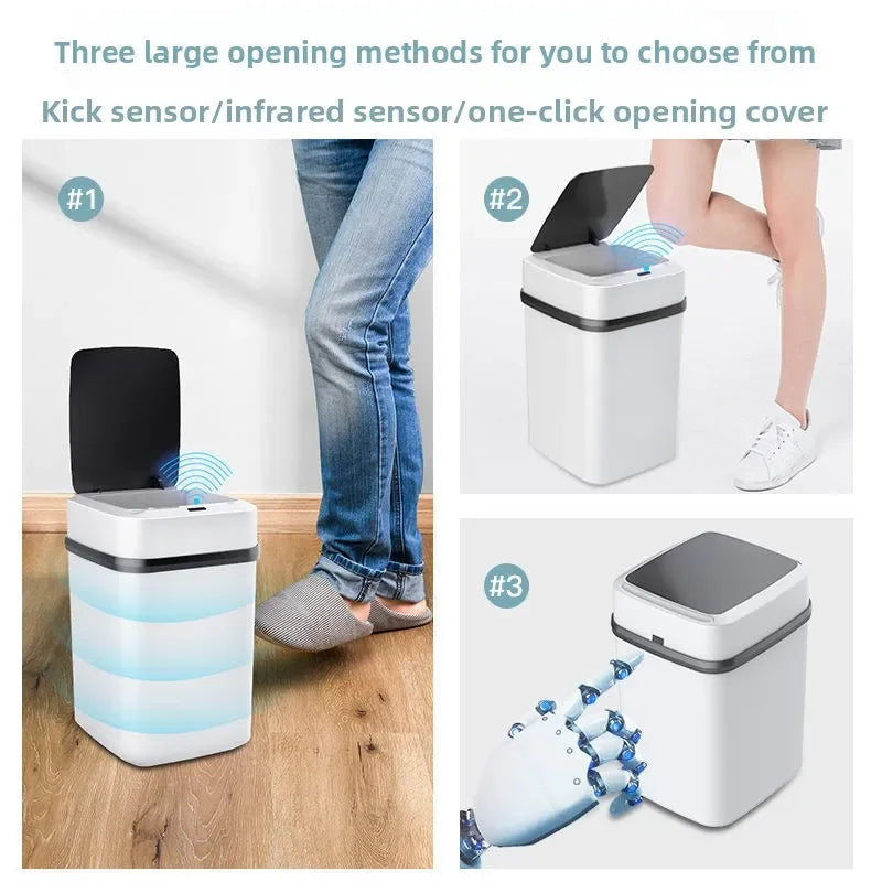 13L Waterproof Trash Can Waste Bin for Kitchen Bathroom Living Room-Durable Home Garbage Bin Trash Can Kitchen Trash Can Dustbin