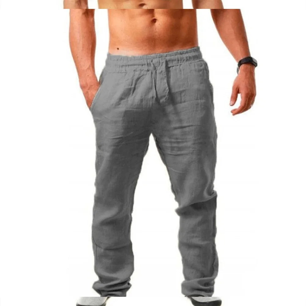 Men's Cotton-Linen Pants – Lightweight, Breathable & Casual**

Stay cool and comfortable all summer in these men's cotton-linen trousers. Designed with a relaxed fit and elastic waistband, they’re perfect for everyday wea