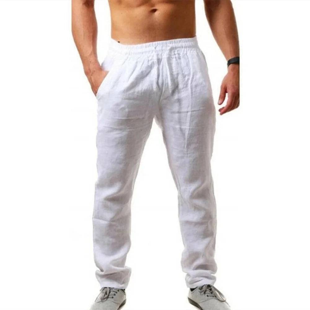 Men's Cotton-Linen Pants – Lightweight, Breathable & Casual**

Stay cool and comfortable all summer in these men's cotton-linen trousers. Designed with a relaxed fit and elastic waistband, they’re perfect for everyday wea