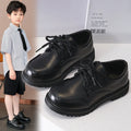 Children Performance Shoes Black Matte Glossy Boys School Uniform Shoes Chic 2025 Spring Autumn Kids Formal Shoes Soft Bottom