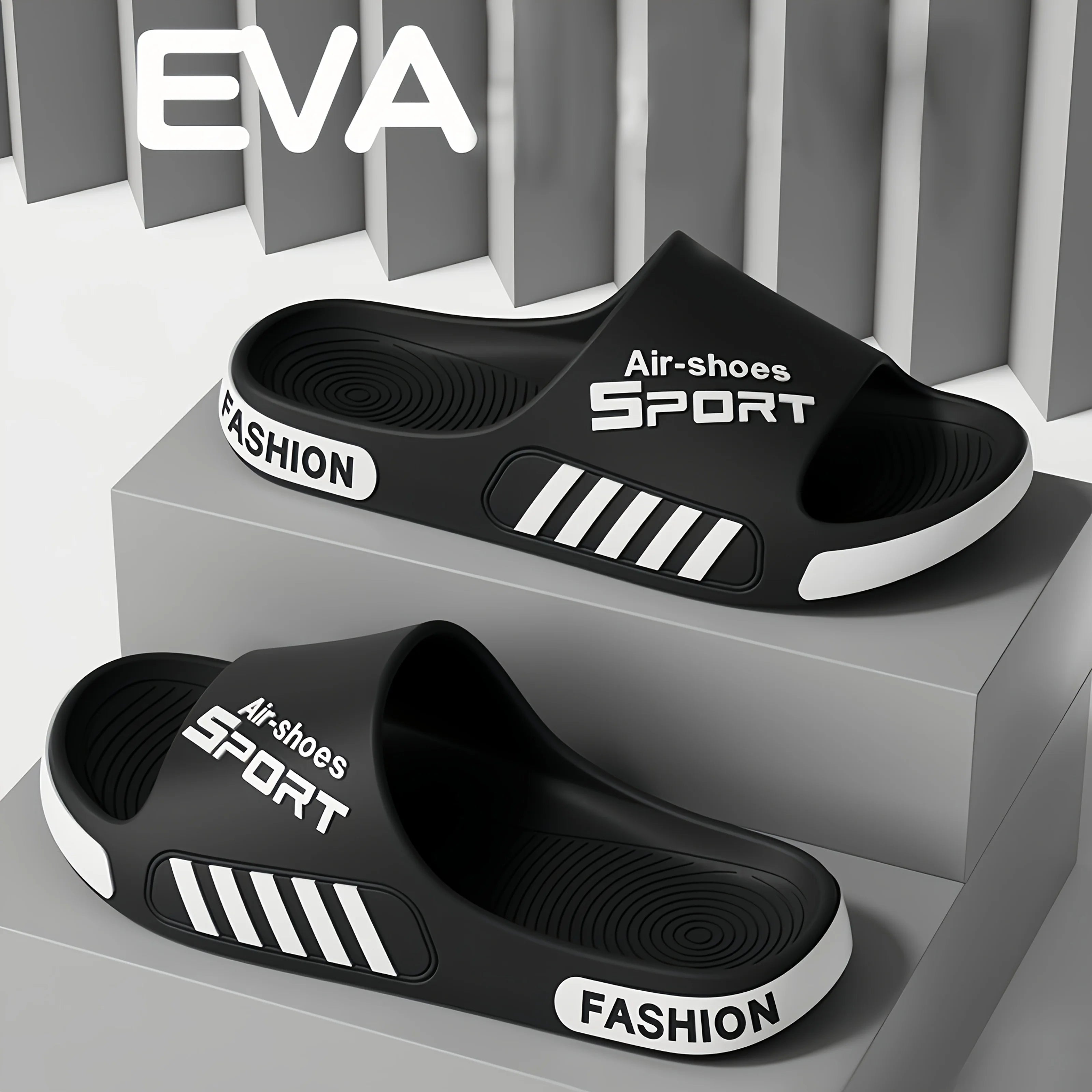 Step into comfort with these men’s lightweight sport slides, designed for everyday versatility. Featuring an anti-slip sole and a comfortable fit, these durable slippers are perfect for relaxing at home, strolling along the