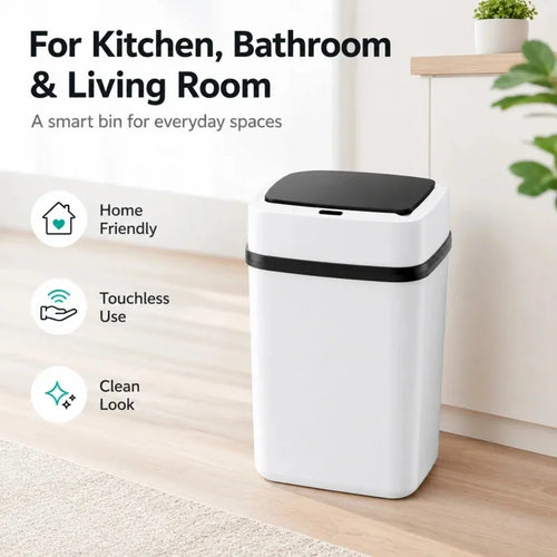13L Waterproof Trash Can Waste Bin for Kitchen Bathroom Living Room-Durable Home Garbage Bin Trash Can Kitchen Trash Can Dustbin