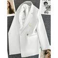 Women's Double-Breasted Blazer – Elegant Korean-Inspired Jacket**

Elevate your wardrobe with this sophisticated women's double-breasted blazer. Featuring a timeless solid-color design and polished silhouette, it’s perfec
