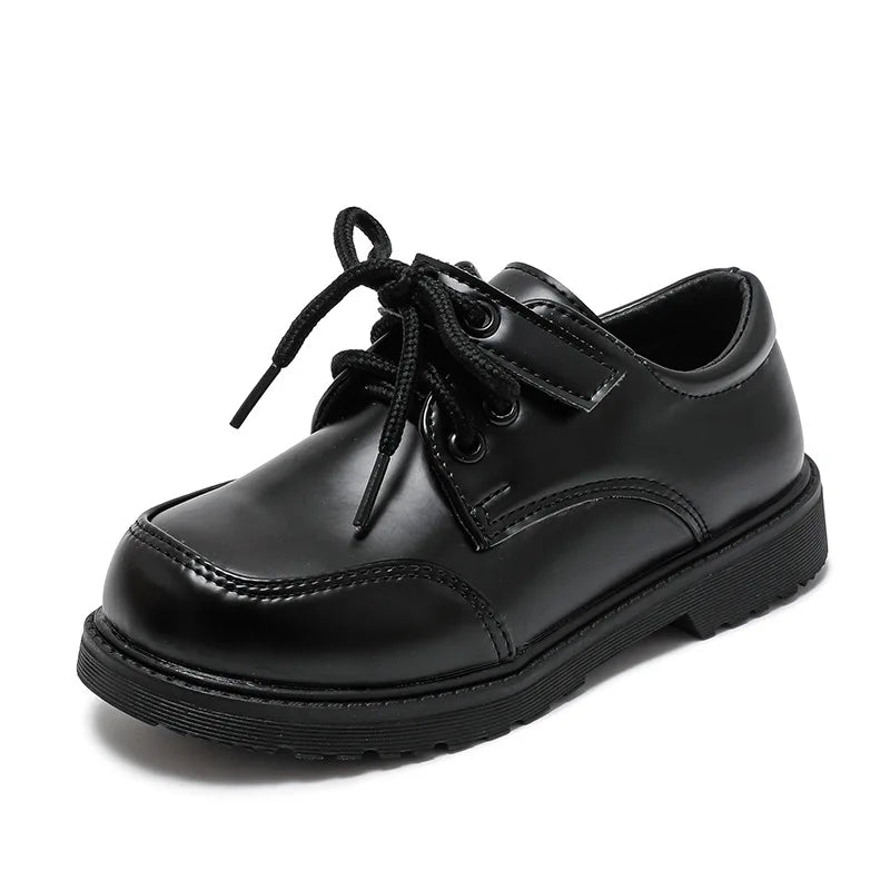Children Performance Shoes Black Matte Glossy Boys School Uniform Shoes Chic 2025 Spring Autumn Kids Formal Shoes Soft Bottom