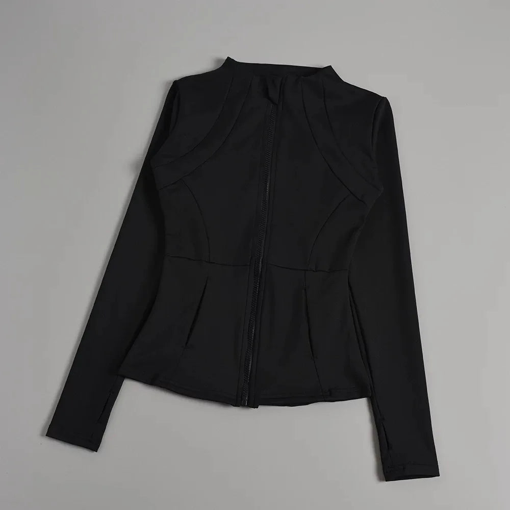 Women's Long-Sleeve Yoga Jacket – Slim-Fit Workout & Training Top**

Stay comfortable and stylish during your workouts with this versatile women's long-sleeve yoga jacket. Designed for yoga, running, fitness, and everyday a
