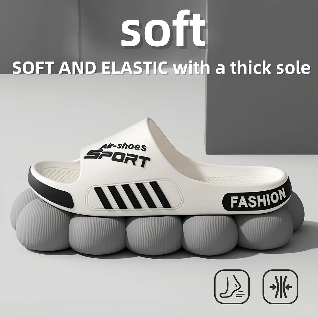 Step into comfort with these men’s lightweight sport slides, designed for everyday versatility. Featuring an anti-slip sole and a comfortable fit, these durable slippers are perfect for relaxing at home, strolling along the