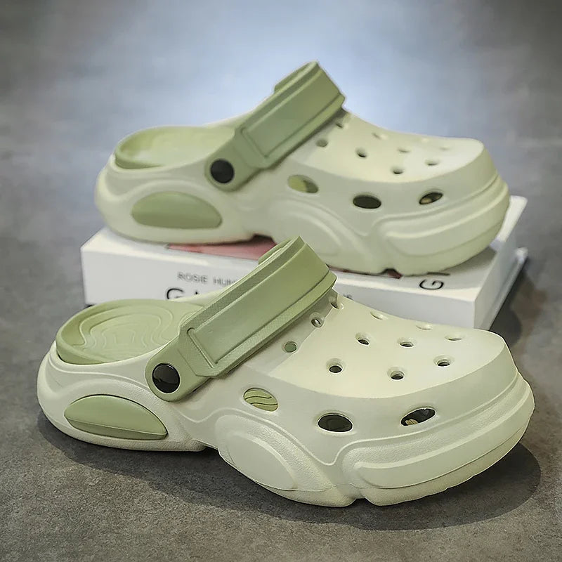 2026Summer Men's Slippers Outdoor Sandals Beach Comfortable EVA Soft Slides Clogs Casual Garden Shoes Men Indoor Home Slippers
